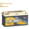 Image de 12V100Ah Batterie Lithium LiFePO4 Sous Siège de Fourgon Bluetooth5.0 H188mm panneaux solaire hors réseau camping