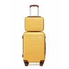 Image de Kono Set de 2 Valises Cabine 55x38x24cm Ultra Légère Valises de Voyage à 4 roulettes + Serrure TSA&Portable Vanity Case RigideJaune