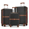Image de Kono Set de 3 Valises de Voyage Rigides (55/66/76cm) ABS+PC - Valise Cabine Légère & Durable 4 Roues & Serrure de Sécurité Noir