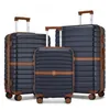 Image de Kono Set de 3 Valises de Voyage Rigides (55/66/76cm) ABS+PC - Valise Cabine Légère & Durable 4 Roues & Serrure de Sécurité Marine