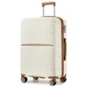 Image de Kono Valise Moyenne Taille Valises de Voyage 66.5x45.5x24cm Trolley en Polypropylène à 4 roulettes et Serrure Combinaison TSA Crème