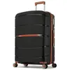 Image de Kono Valise Grande Taille Valises de Voyage 75.5x50.5x29cm Trolley en Polypropylène à 4 roulettes et Serrure Combinaison TSA Noir