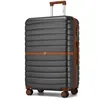 Image de Kono Valise de Voyage Grande Taille 76.5x50.5x29cm ABS+PC Rigide Valise avec 4 roulettes et Serrure Trolley de Voyage 94L Gris