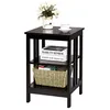Image de COSTWAY Table de Chevet à 3 Niveaux Table dAppoint Simple et Contemporain pour Chambre Salon 40x40x61CM Brun
