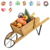 Image de COSTWAY Brouette Décorative en Bois pour Plantes avec Roue Flexible9 Accessoires Magnétiques 2 Longues Poignées JardinTerrasse