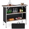 Image de COSTWAY Table de camping pliante 110 x 38 x 88 cm-en AluminiumTissu Oxford-3 Étagères-Sac de Transport pour Pique-NiqueJardin