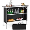 Image de COSTWAY Table de camping pliante 110 x 38 x 88 cm-en AluminiumTissu Oxford-3 Étagères-Sac de Transport pour Pique-NiqueJardin