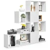 Image de COSTWAY Bibliothèque à 5 Niveaux 120x195x109 CM Étagère de Rangement avec Dispositif Anti-basculement et Patins Antidérapants Blanc