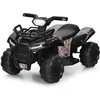Image de COSTWAY Voiture Électrique 6 V Quad Enfants 2 Km/h MusiqueKlaxon Lumière4 Roues Antidérapantes Boîte de Rangement Noir