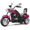 Image de COSTWAY Moto Électrique 6V pour Enfants Scooter avec 3 Roues Effet Sonore et Lumineux 3Km/h Max 3 Ans + Style de Chopper Rose
