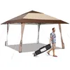 Image de Tonnelle de Jardin Pliante - COSTWAY - 4 x 4M - UPF50+ - Hauteur Réglable - Sac Portable