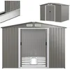 Image de Abri de Jardin Métal 474M2 - RELAX4LIFE - 260X207X181CM - Tôle d Acier Galvanisée - 859M3- Double Porte Coulissante - Gris Clair