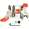 Image de GOPLUS Toboggan et Balançoire 6 en 1 pour Enfants 18 Mois+avec Panier de Basket&Football&GolfEscalade Aire de JeuOrange