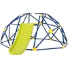 Image de COSTWAY Dôme descalade avec Toboggan 2415 x 183 x 915 CM Cadre en Métal Robuste Jouet Extérieure pour Enfants 3-10 Ans Jaune