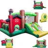 Image de COSTWAY Château Gonflable Enfant 6-en-1 Thème Ferme avec Soufflerie 680W Trampoline Double Toboggan 3 Fosses à BoulesJeu de Tir