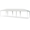 Image de COSTWAY Tonnelle de Jardin Pliant 3 x 9 m Tente de Réception Imperméable Tube Métal 8 Cordes à Vent et 16 Piquets pour Fêtes Blanc