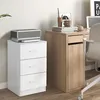 Image de COSTWAY Caisson de Bureau Meuble de Rangement avec 3 Tiroirs pour Feuilles A4 LettreDossiers 37 x 34 x 665 CM Blanc