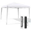 Image de Tonnelle de Jardin Pliante Instantanée - COSTWAY - Protection UV - 3 Hauteur Réglable - Cadre en Métal Blanc