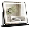 Image de COSTWAY Miroir de Maquillage LED Grossissant 5 X Luminosité Réglable Rotatif à 360° 3 Couleurs Eclairage Contrôle Tactile