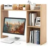 Image de COSTWAY Étagère Bibliothèque à 3 Niveaux 94x25x74 CM Organisateur Rangement de Bureau avec 2 Dispositifs Anti-renversement Naturel