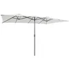Image de COSTWAY Parasol de Jardin Double XXL 426 x 265cm Poignée à ManivelleSommet Ventilé Polyester Structure Métallique à 10 Côtes Beige