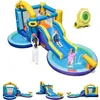 Image de GOPLUS Château Gonflable avec SouffleurToboggan et Trampoline Aire de Jeux Piscine à Balles pour 2 Enfants 3-10 Ans Jusqu’à 90KG