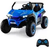 Image de DREAMADE Voiture électrique enfants 2places- buggy quad électrique 12V 2sièges - télécommande - effets lumineux sonores   bleu