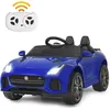 Image de Voiture Électrique Enfant Jaguar F-type SVR avec Télécommande Lumières LED / Lecteur MP3 Port USB Démarrage Progressif Bleu