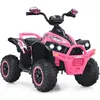 Image de DREAMADE Voiture Électrique Enfants Multifonctions 12V avec Vitesse Réglable en 2 Niveaux Lumières LED Musique pour 3-8 Ans Rose