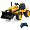 Image de COSTWAY Tracteur Electrique 12V/7Ah Tractopelle pour Enfants Télécommande 24G Démarrage Progressif LED Musique 30 kg 3-8 Ans