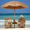 Image de COSTWAY Parasol de Plage Hawaii en Chaume Ø175 x H 194 cm 5 Couches 8 Baleines Inclinable Hauteur Réglable Polyester Imperméable