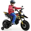 Image de Moto Électrique Enfant COSTWAY Moto-cross (RX125) 12V 7AH 2 Moteur - 55 à 6 km/h Phares Klaxon Musiques USB 3 à 8 Ans Noir