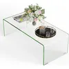 Image de GOPLUS Table Basse Verre Trempé 108X50X35 CMStyle Moderne Minimaliste sans Assemblagepour SalonChambreAppartement