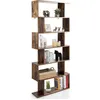 Image de RELAX4LIFE Bibliothèque à 6 Niveaux en Bois avec Design Zig Zag Étagère de Rangement Anti-basculement Marron