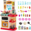 Image de Cuisine Enfants COSTWAY 38 Accessoires Jouet Dînette Lumières et Sons Réalistes Cadeaux de Noël - dAnniversaire 3 Ans+ Rouge