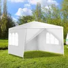 Image de COSTWAY Tonnelle de Jardin Chapiteau 3x3m-4 Parois Amovibles-en Tissu PE Imperméable-2 Fenêtres