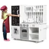 Image de COSTWAY Cuisine Enfant en Bois 3 Ans+ Effets Sonore et Lumière avec 7 Accessoires avec Tableau Noir