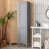 Image de COSTWAY Meuble Colonne de Salle de Bain avec 2 Portes et Rangement à 5 Niveaux pour Salle de Bain Salon 37 x 37 x 160 cm Gris