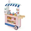 Image de COSTWAY Marchande Enfants à Roulettes - 30 Accessoires Epicerie Enfant en Bois Jouet dImitation pour 3 Ans+