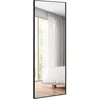 Image de COSWAY Miroir Psyché Miroir HD en Verre Antidéflagrant 150 x 4 x 56 CM Cadre Noir en Aluminium