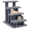 Image de COSTWAY Arbre à Chat 60 CM en Cachemire Escalier pour Animaux Marches Grimpeur pour Chat à 4 Niveaux Charge 45kg Gris