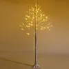 Image de COSTWAY Arbre Artificiel 150cm Bouleau Blanc Chaud Flexible 72 Lumineux LED Intérieur Base Plastique Décoration de Noël PVC Inodore