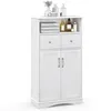 Image de COSTWAY Meuble de Salle de Bain à 2 Portes 2 Tiroirs avec Étagères Réglables pour Salle de Bain Salon Cuisine 60 x 30 x 108 cm