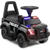 Image de COSTWAY Porteur pour Enfants avec Mégaphone & Autocollant de Police Musique Rangement sous le Siège Jouet Educatif Baby Walker