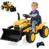 Image de GOPLUS Tracteur Électrique Enfant 3-8 Ans 12VTractopelle avec Bras et Godet Flexibles& Télécommande 24G et Musique