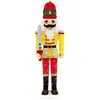 Image de COSTWAY 166cm Casse-Noisette de Soldat Noël Lumineux 100 Lumières LED Blanc Chaud Apparence Éclatante Tissu en Franges Imperméable