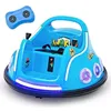 Image de COSTWAY 12V Auto Tamponneuse Electrique 360° pour Enfants Télécommande 2.4G avec Lumières Clignotantes & Musique 3-8 Ans Bleu