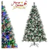 Image de Sapin de Noël LED Lumineux 215cm COSTWAY avec 400 Lumières11 Modes dEclairage 70 Pommes de Pin et 70 Baies Rouges 1116 Branches