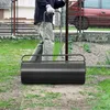 Image de Rouleau à Gazon Jardin Volume 48L Largeur 60cm Ø32cm COSTWAY-en Acier-Poignée Ergonomique en Forme de U-Rempli dEau/de Sable-Noir