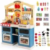 Image de Cuisine Enfants COSTWAY 42 Accessoires Jouet Dînette Lumières et Sons Réalistes Cadeaux de Noël - dAnniversaire 3 Ans+ Bleu